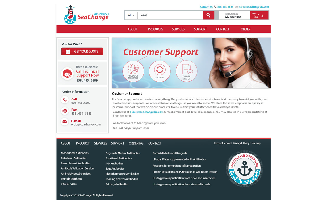 SCB Products Customer Services mockup